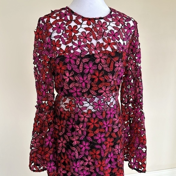 Shoshanna Dyer Dress in Fuchsia Multi Size 6 - Picture 6 of 12